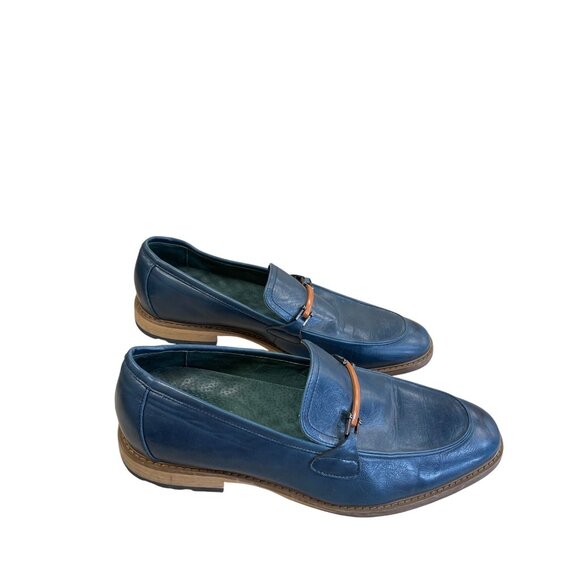 Todd Welsch Mens Blue Slip-On Faux Leather Loafers Size 12D main image 12